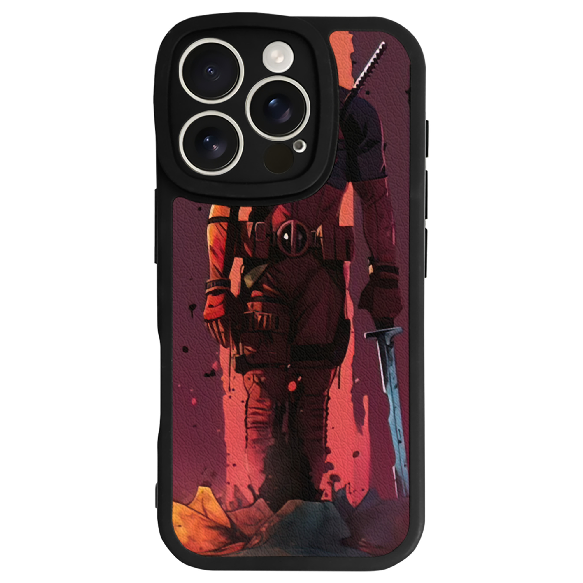 （画像用） Deadpool デッドプール 【iPhone 16シリーズ対応】シリコンスマホケース（レザー調） 材質：シリコン